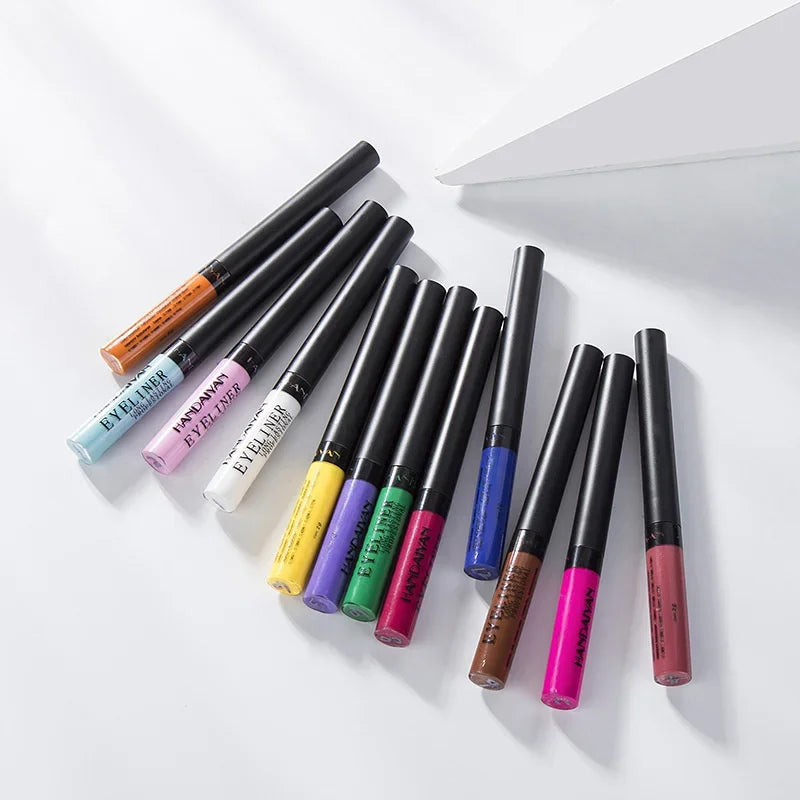 HANDAIYAN 12-Pc Waterproof Color Liquid Eyeliner Set – Matte Liquid Eyeliner Set SWANS
