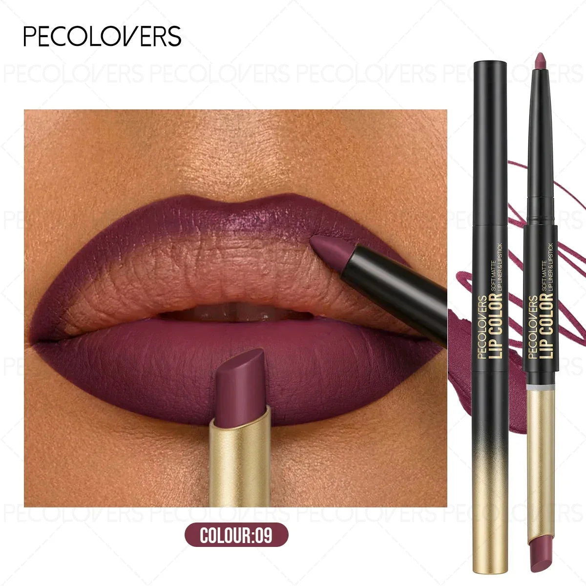 SWANS Waterproof Lip Liner & Lipstick Pen – Long-Lasting Color Lip Liner Pen SWANS 09