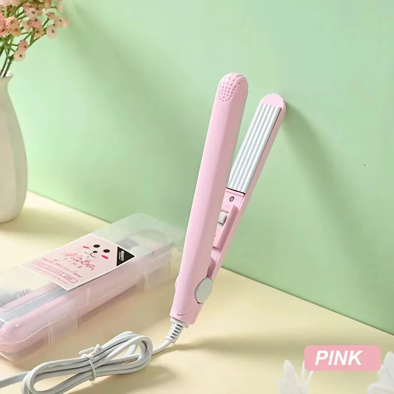 YIBER Mini Ceramic Hair Crimper Wave Iron – Travel Ready Mini Hair Crimper SWANS Pink China Mainland US