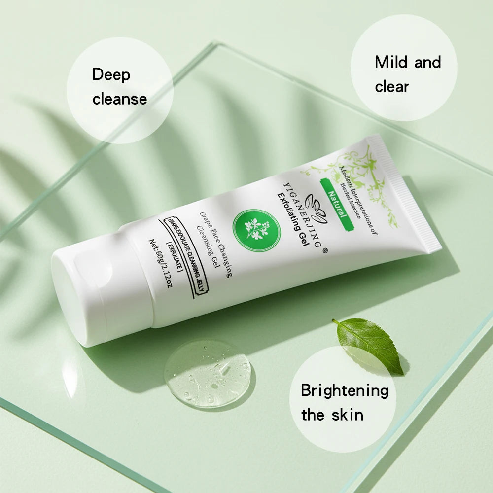 YIGANERJING Exfoliating Gel 60g – Gentle Face Scrub Cleanser Facial Exfoliating Gel SWANS