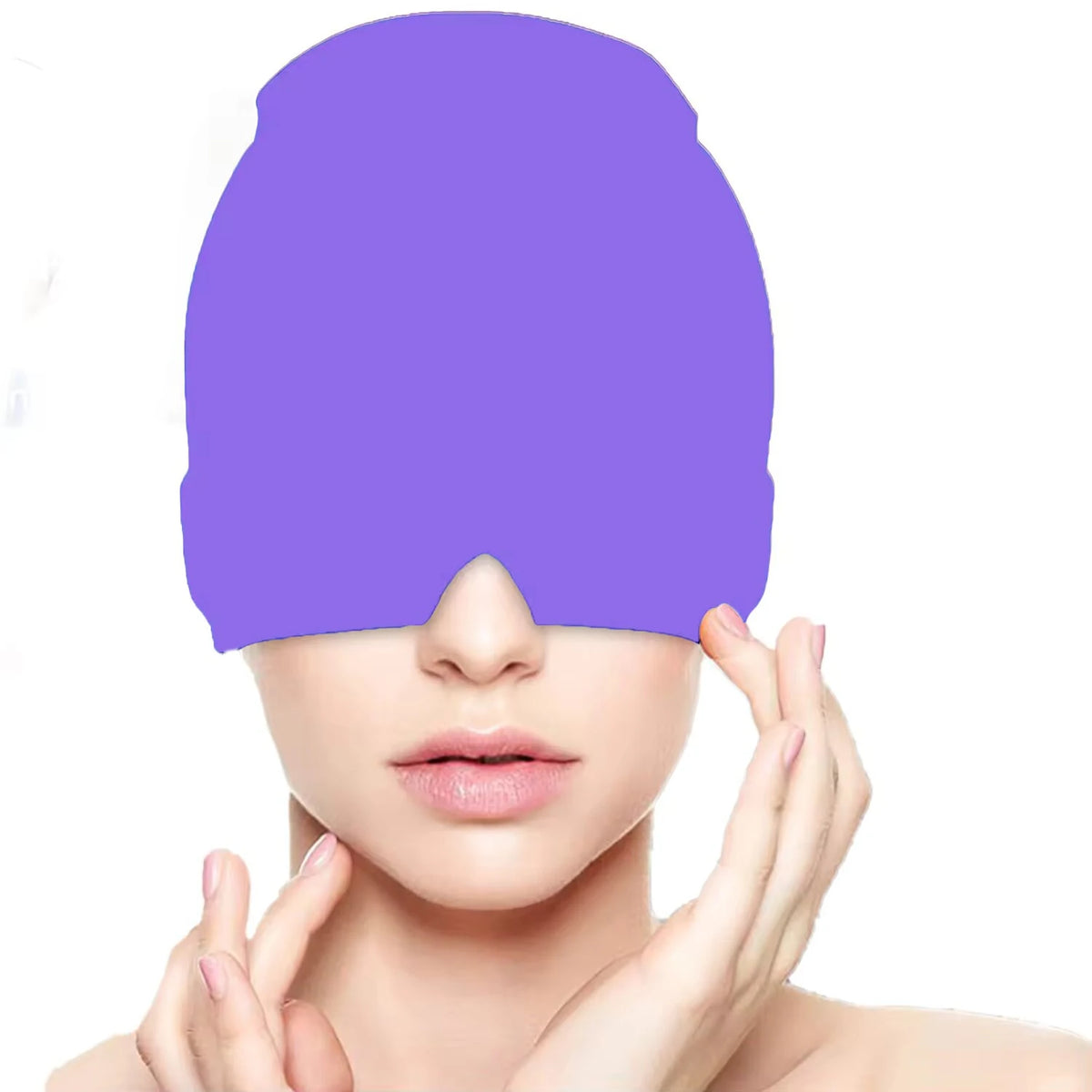 Gel Hot & Cold Therapy Eye Mask – Wearable Head Wrap Gel Therapy Eye Mask SWANS Purple