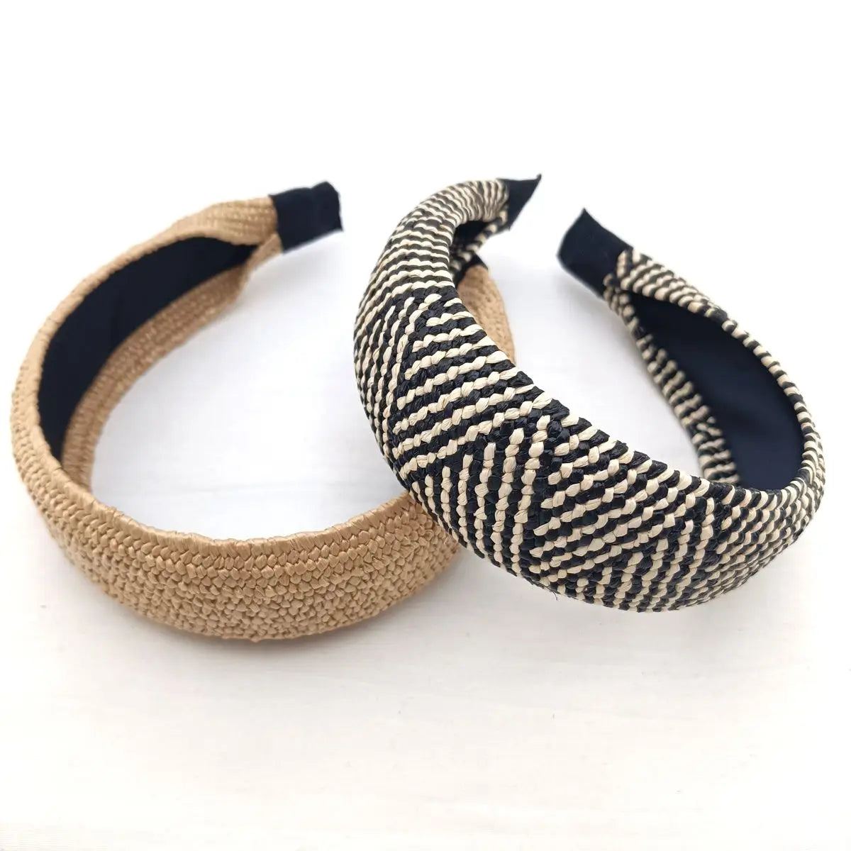 Woven Straw Hair Hoops for Women – Boho Headband 2-Pack Hair Headband SWANS 2 PCS MHKQ