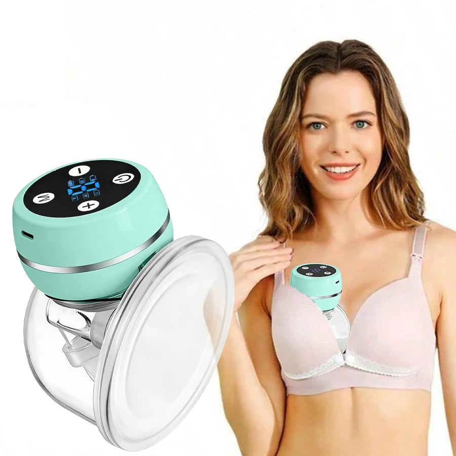 Wearable Hands-Free Electric Breast Pump – 3 Modes, BPA Free Electric Breast Pump SWANS breast pump green