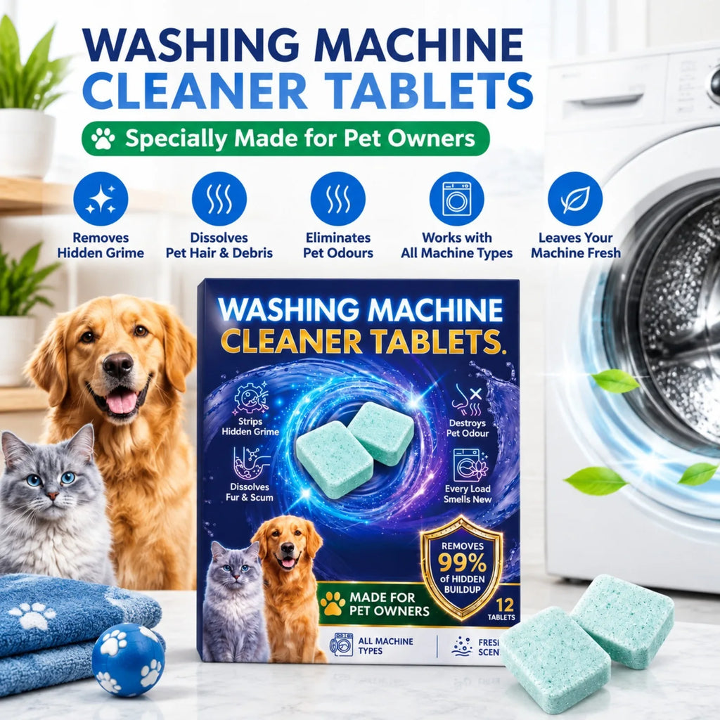12-Pack Washing Machine Cleaner Tablets – Pet Hair & Odor Washer Cleaner Tablets SWANS