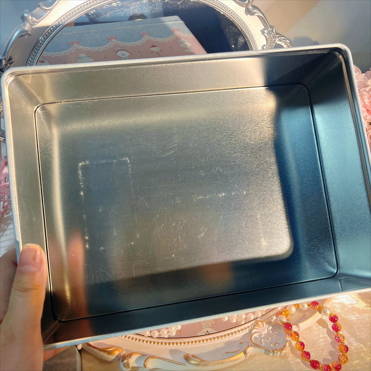 Flower Knows Limited Edition Blue Tin Makeup Cosmetics Box Makeup Storage Tin SWANS