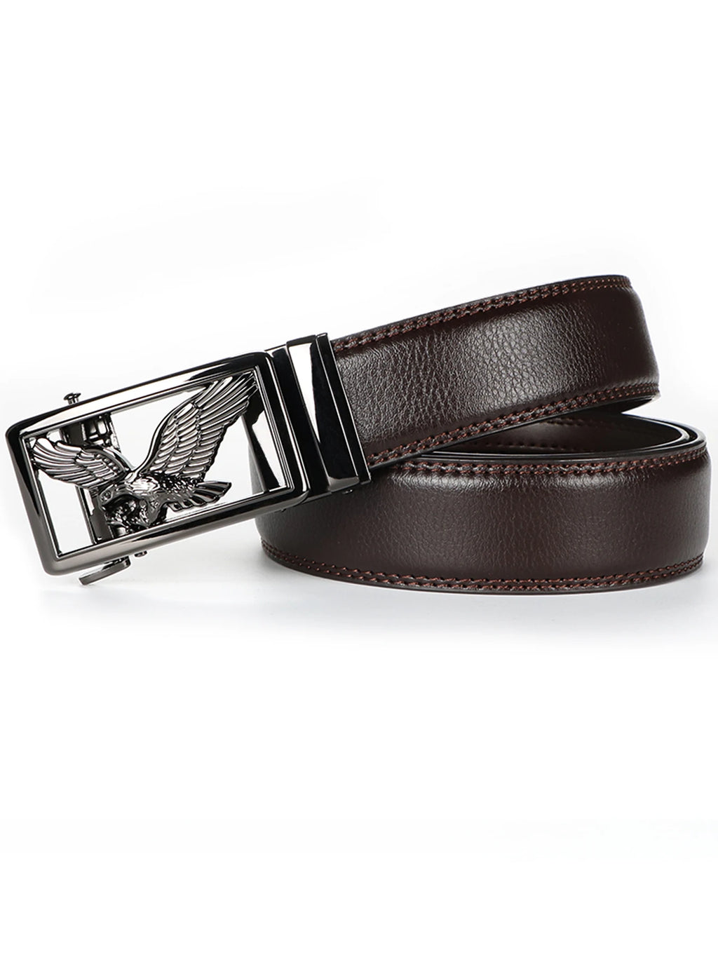 Men's Split Leather Belt – Alloy Auto Buckle | Business & Casual Men's Leather Belt SWANS