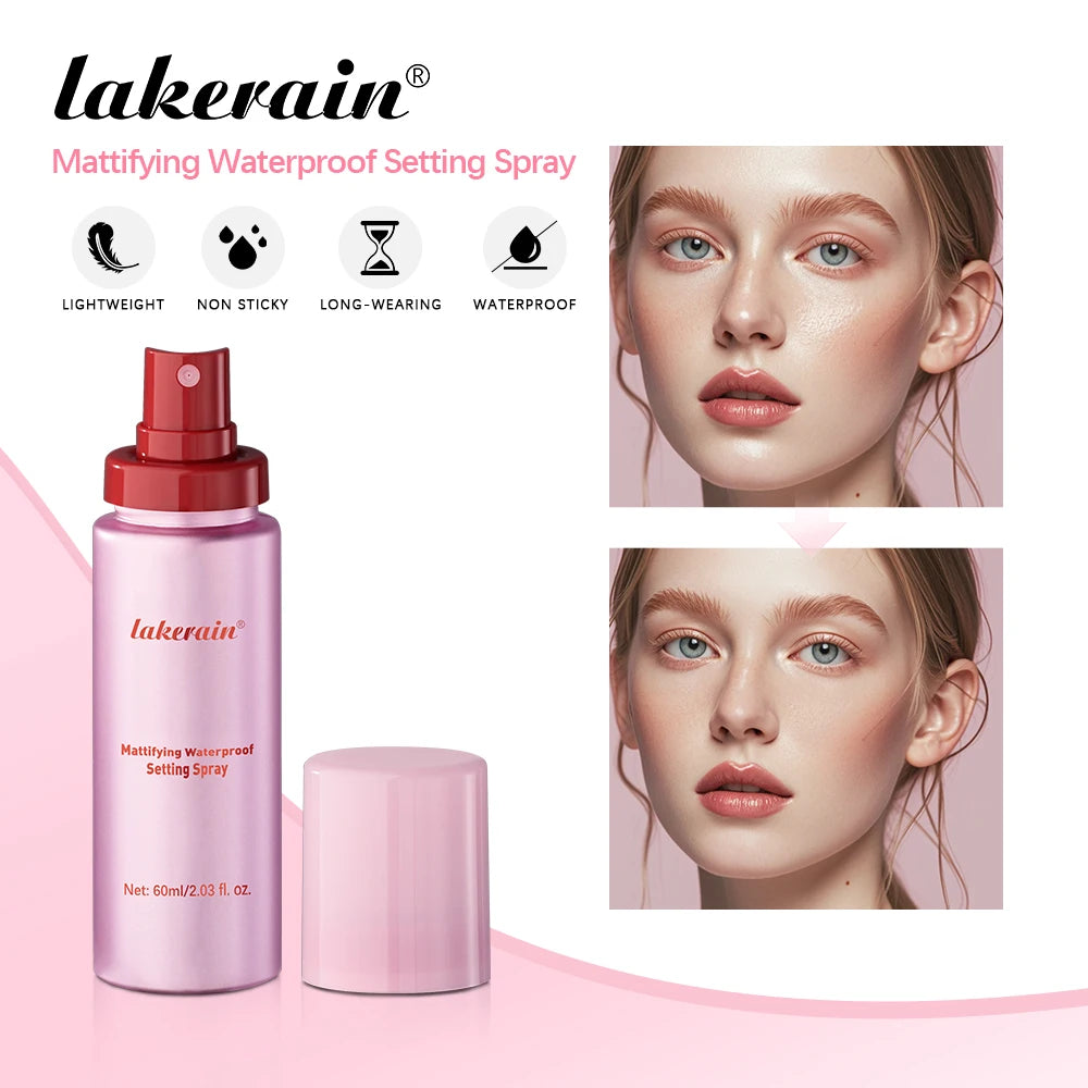 Lakerain Mattifying Setting Spray – Waterproof Oil Control 60ml Makeup Setting Spray SWANS