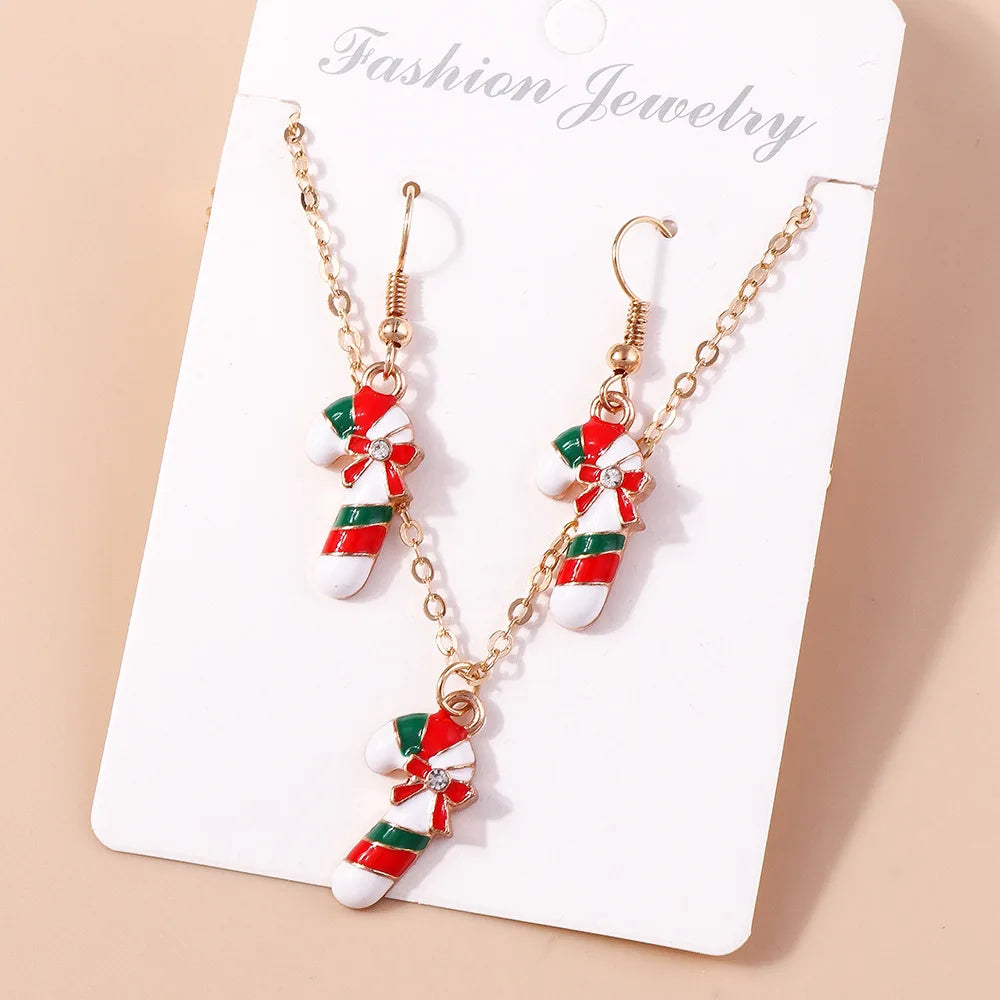 Christmas Tree Necklace & Earrings Set | Festive Holiday Jewelry Christmas Jewelry Set SWANS D