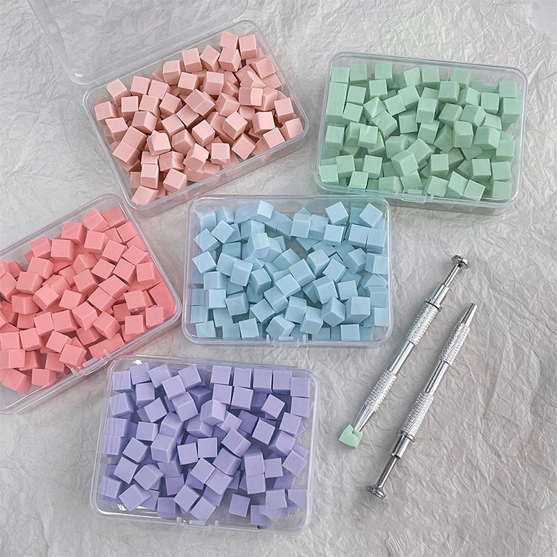 50/100Pcs Gradient Nail Art Sponge Set & Grab Pen – Ombre Nail Art Sponge Set SWANS