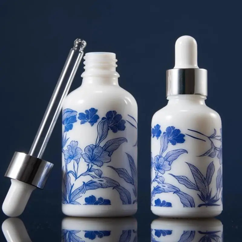 Ceramic Blue & White Porcelain Essential Oil Dropper Bottles Essential Oil Bottle SWANS
