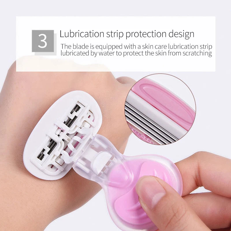 Yunchi Mini Women's Manual Razor – 3-Layer Blade Shaver Women's Manual Razor SWANS