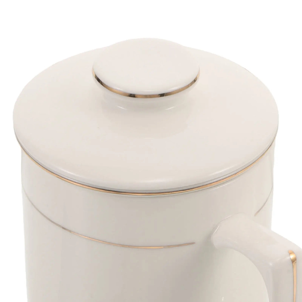 White Bone China Tea Cup Gold Rim Lid 450ml Ceramic Mug Ceramic Tea Mug SWANS