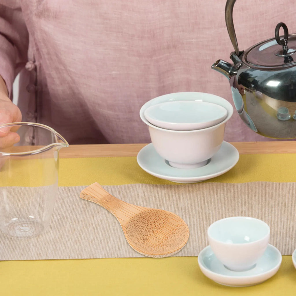 4-Pack Bamboo Tea Spoons – Salt, Sugar & Seasoning Scoop Set Bamboo Kitchen Spoons SWANS