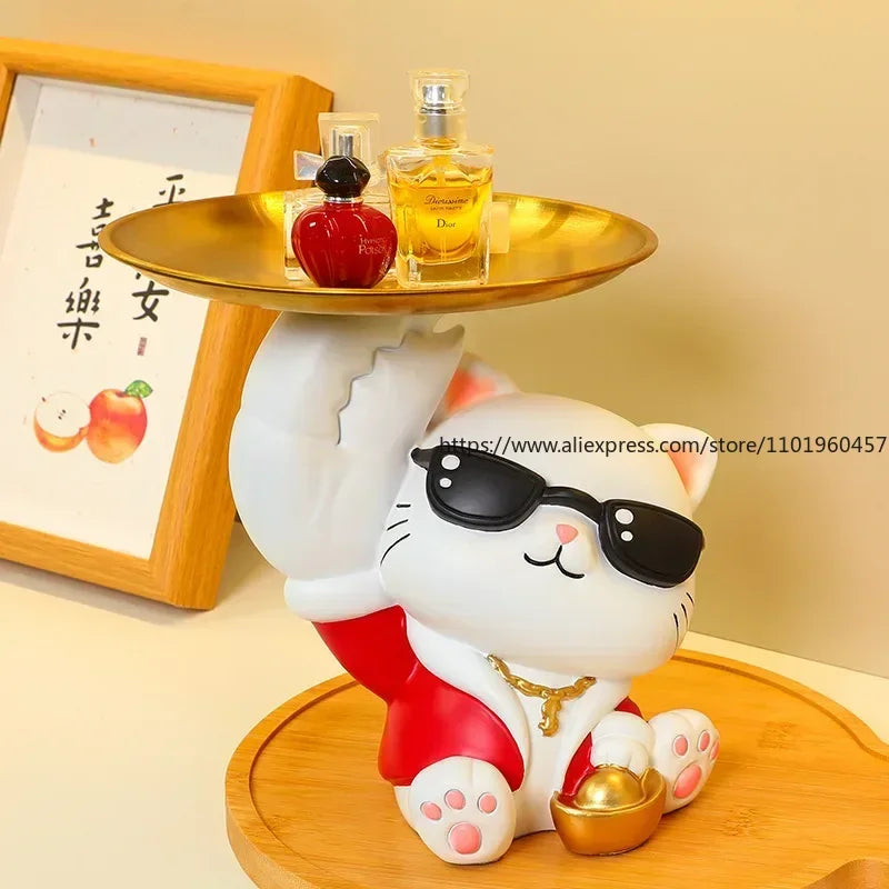 Fortune Cat Storage Box – Lucky Wealth Decor Organizer Decorative Storage Box SWANS