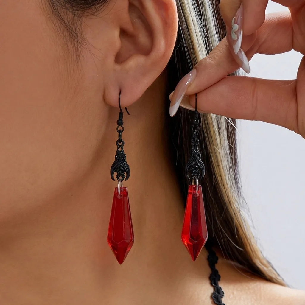 Gothic Bat Dangle Earrings – Dark Punk Halloween Drop Jewelry Gothic Dangle Earrings SWANS K