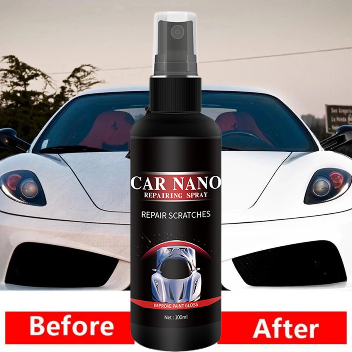 Car Nano Scratch Repair & Polish Spray – Glasscoat 100ml Car Polish Spray SWANS