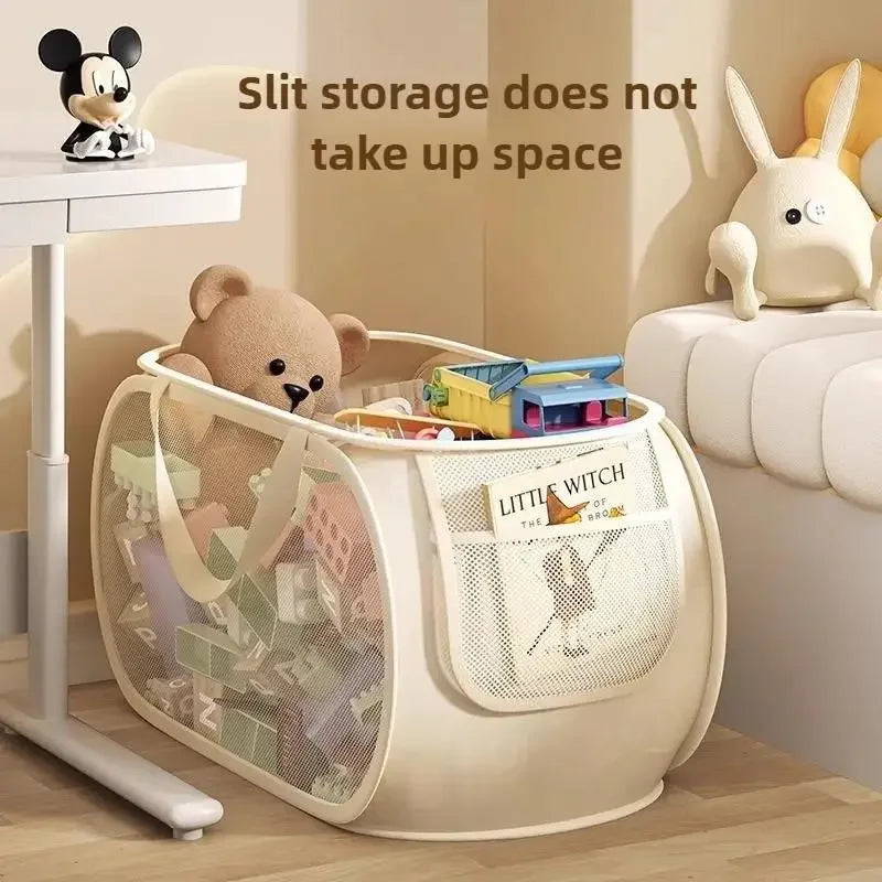 Large Foldable Mesh Kids Toy Storage Basket – Breathable Toy Storage Basket SWANS