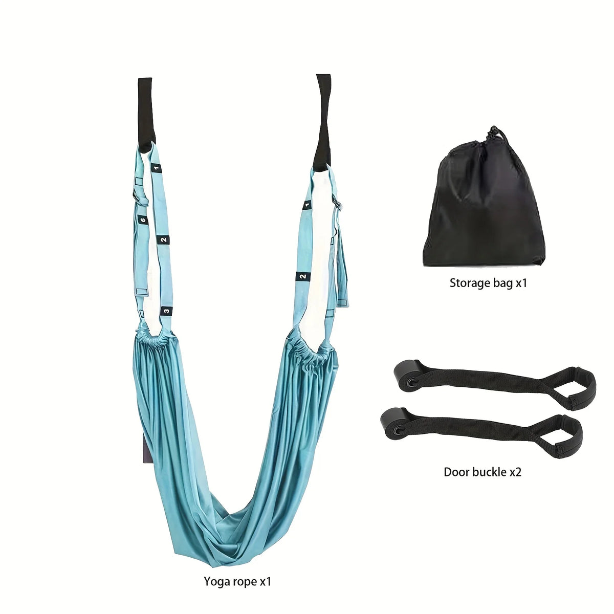 Leg Stretcher Strap & Door Anchor Flexibility Trainer – Yoga Flexibility Stretch Strap SWANS Blue