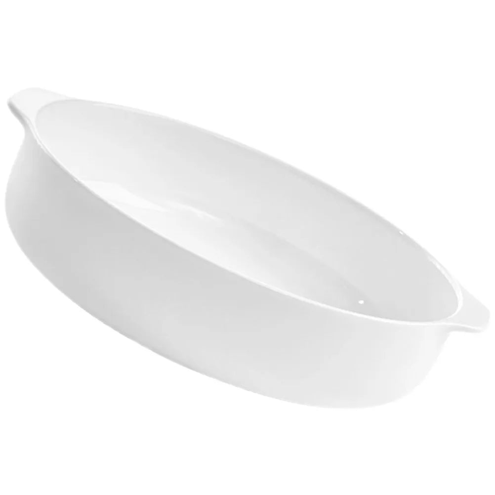 Ceramic Baking Dish White Pie Pan – Double Handle Oven Safe Ceramic Baking Dish SWANS