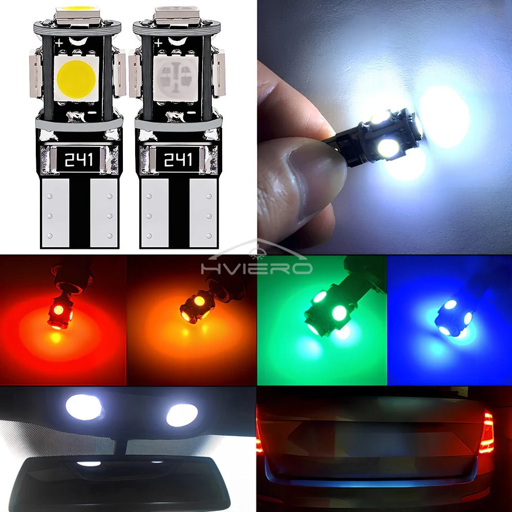 T10 W5W 5SMD LED Car Bulbs 12V | 20/50/100 Pack Error-Free LED Car Bulbs SWANS