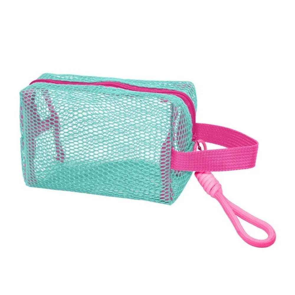SWANS Mesh Makeup Bag – Large Capacity Travel Cosmetic Organizer Cosmetic Storage Bag SWANS Green-With Handheld One Size