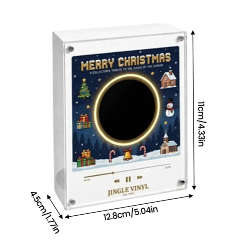 Magnetic Rotating Vinyl Music Box Fridge Magnet – Warm Light Decorative Music Box SWANS