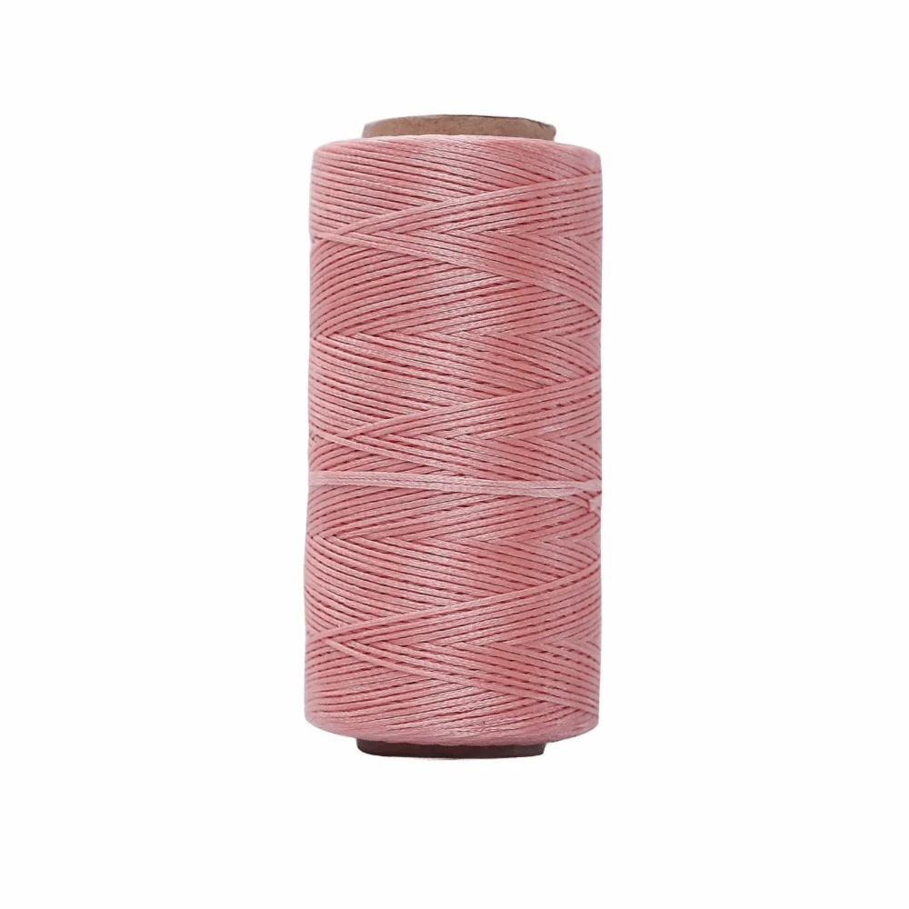 Waxed Thread Cord 0.8MM 260M – Leather & DIY Craft String Waxed Craft Thread SWANS Pink