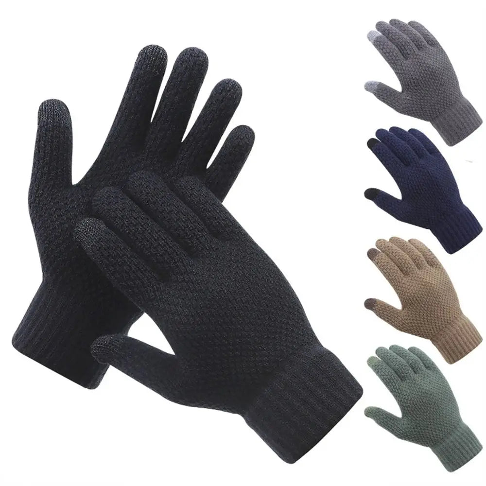 Unisex Knitted Touch Screen Gloves – Thick Warm Windproof Knitted Winter Gloves SWANS