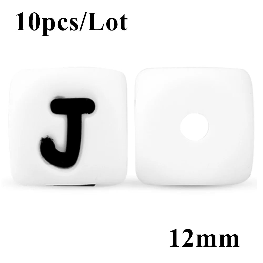 12mm Silicone Letter Beads – DIY Alphabet Jewelry Making Beads Alphabet Craft Beads SWANS J