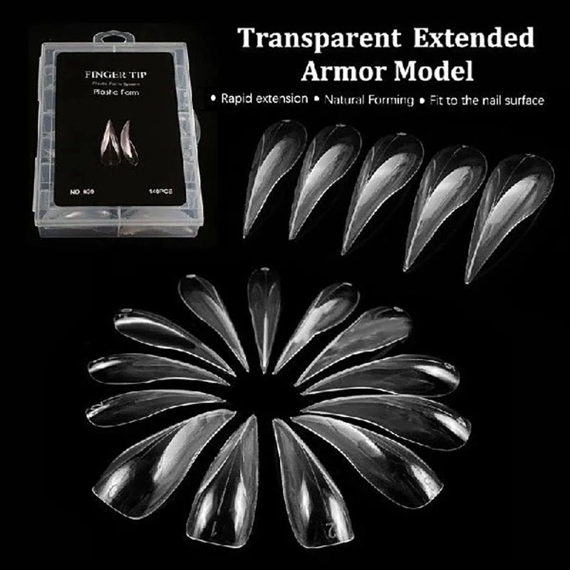 Clear Stiletto False Nail Tips 70/140/150pcs – DIY Extensions False Nail Tips SWANS