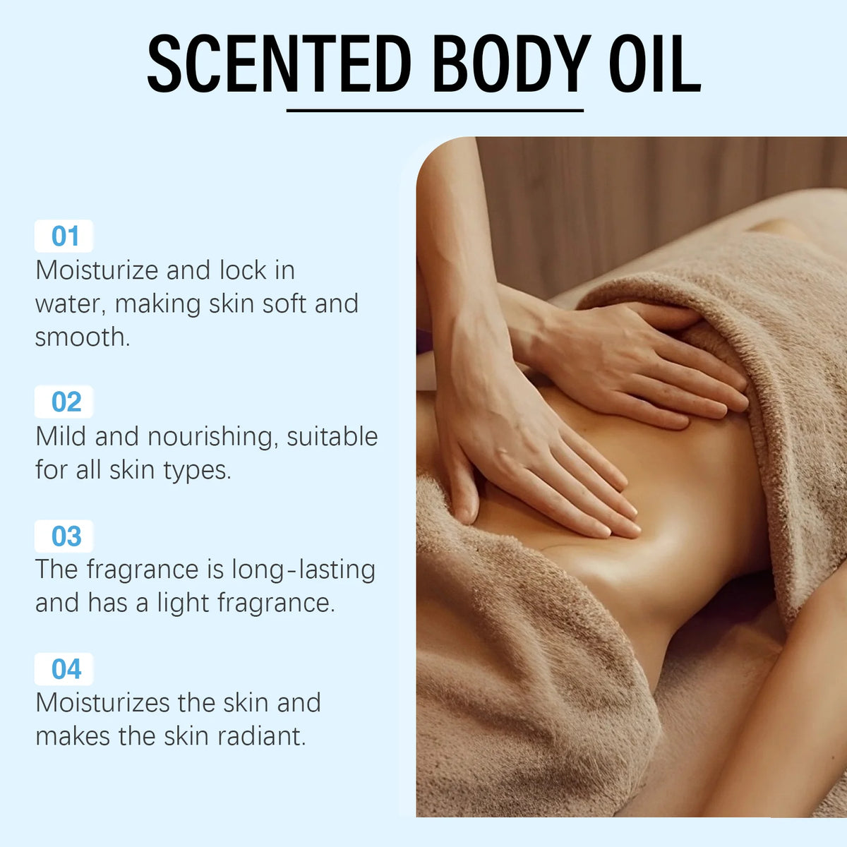 OceAura Caramel Vanilla Body Massage Oil | Hydrating Glow Oil Body Massage Oil SWANS