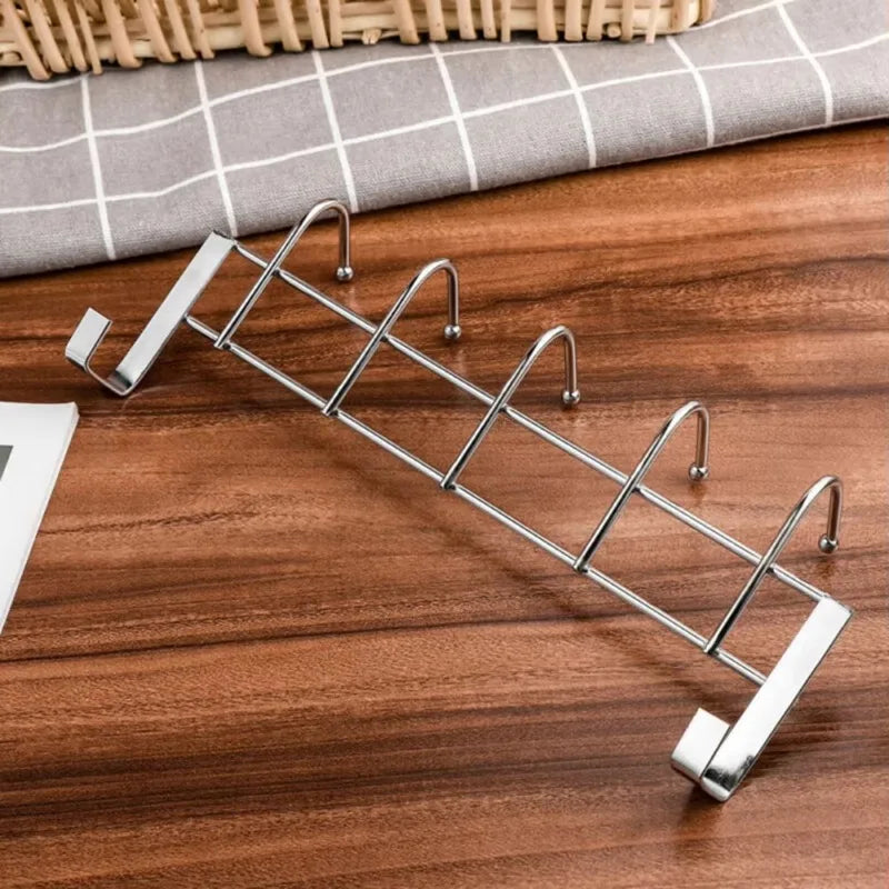 SWANS 5-Hook Stainless Steel Cabinet Door Hook Organizer Door Hook Organizer SWANS