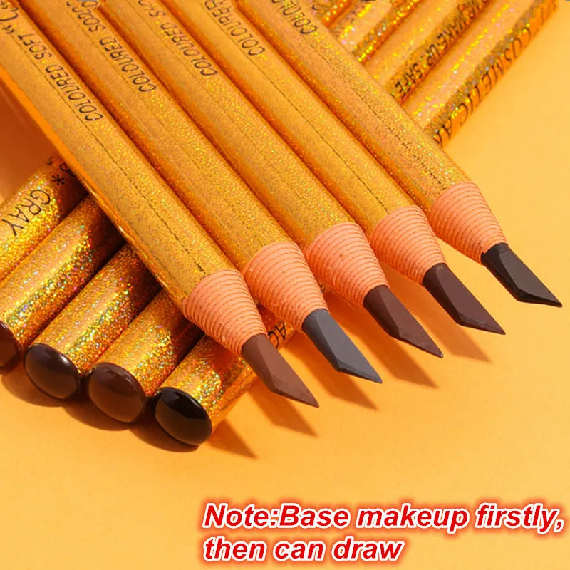 DANNYHOO 12-Pack Waterproof Eyebrow Pencil Set – 5 Shades Eyebrow Pencil Set SWANS