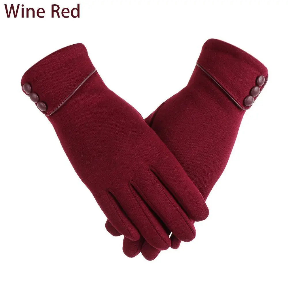 Women's Windproof Touch Screen Winter Gloves – Velvet Warm Winter Touch Gloves SWANS wine red One Size