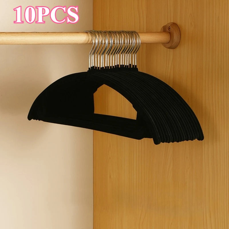 SWANS Velvet Hangers – Non-Slip Heavy-Duty Clothing Hangers Velvet Clothing Hangers SWANS black 10pcs