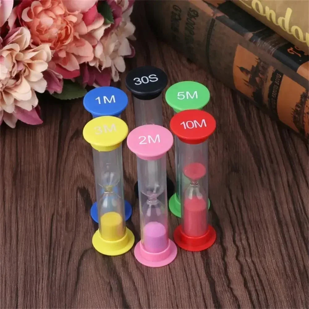 6-Pack Colorful Sand Timer Hourglass Set – 30s to 10 Min Sand Timer Set SWANS