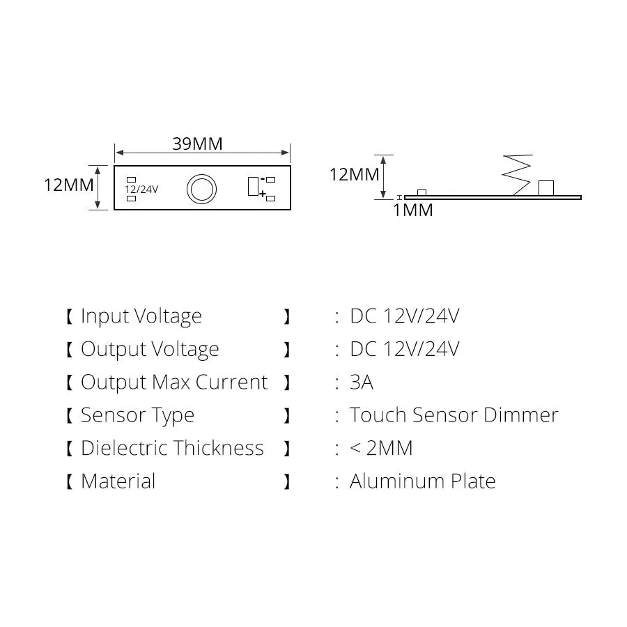 Touch Sensor LED Dimmer Switch DC 12V 24V 36W Smart Home Module LED Dimmer Switch SWANS