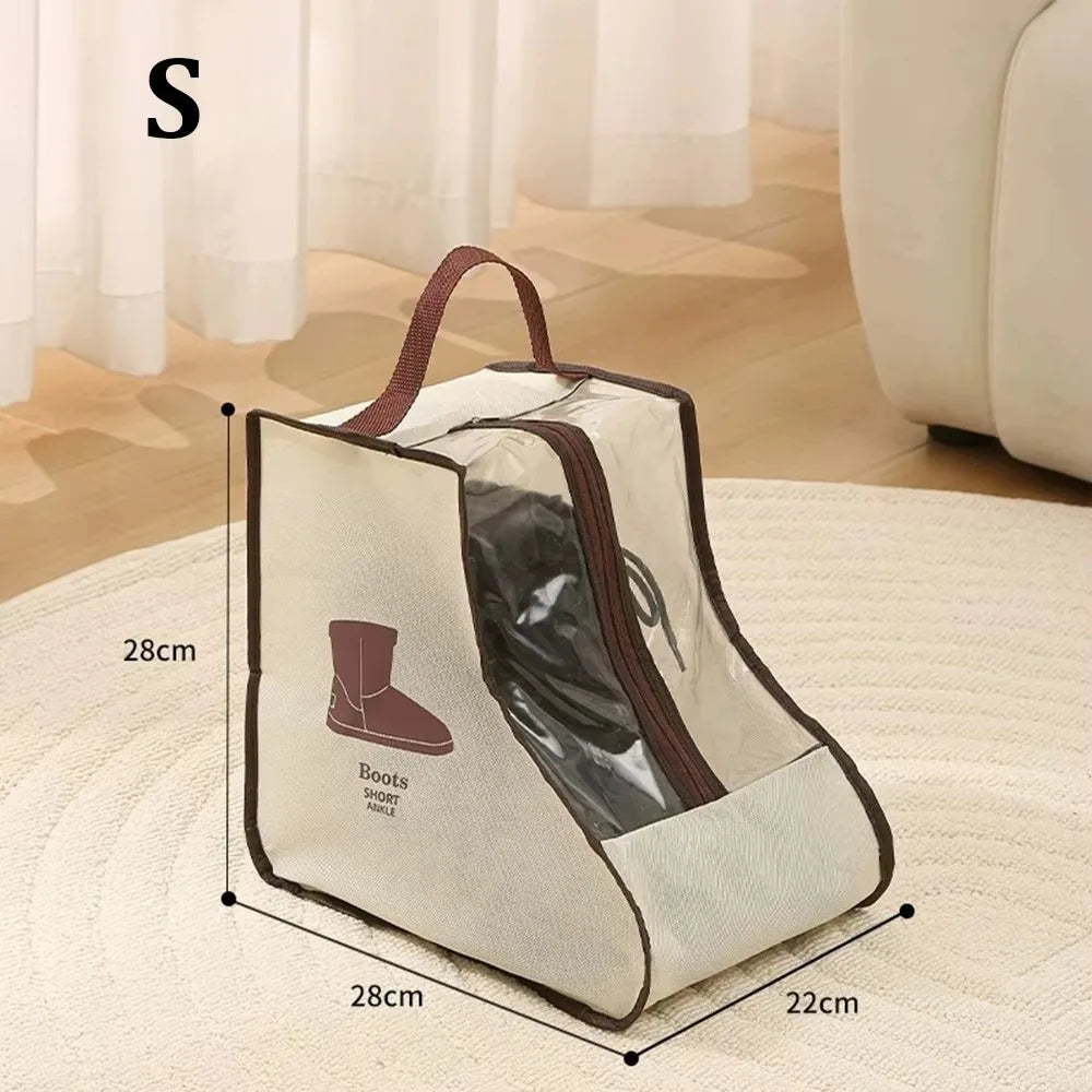 Waterproof Tall Boots Storage Bag – Dustproof Shoe Organizer Boot Storage Bag SWANS Beige-S as shown