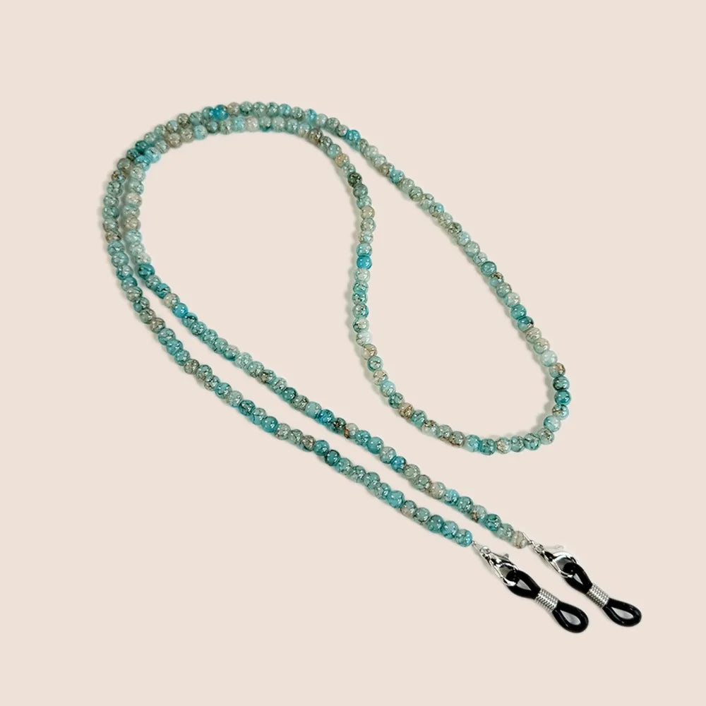 Vintage Glass Bead Eyeglass Chain – Unisex Glasses Lanyard Eyeglass Chain SWANS Blue