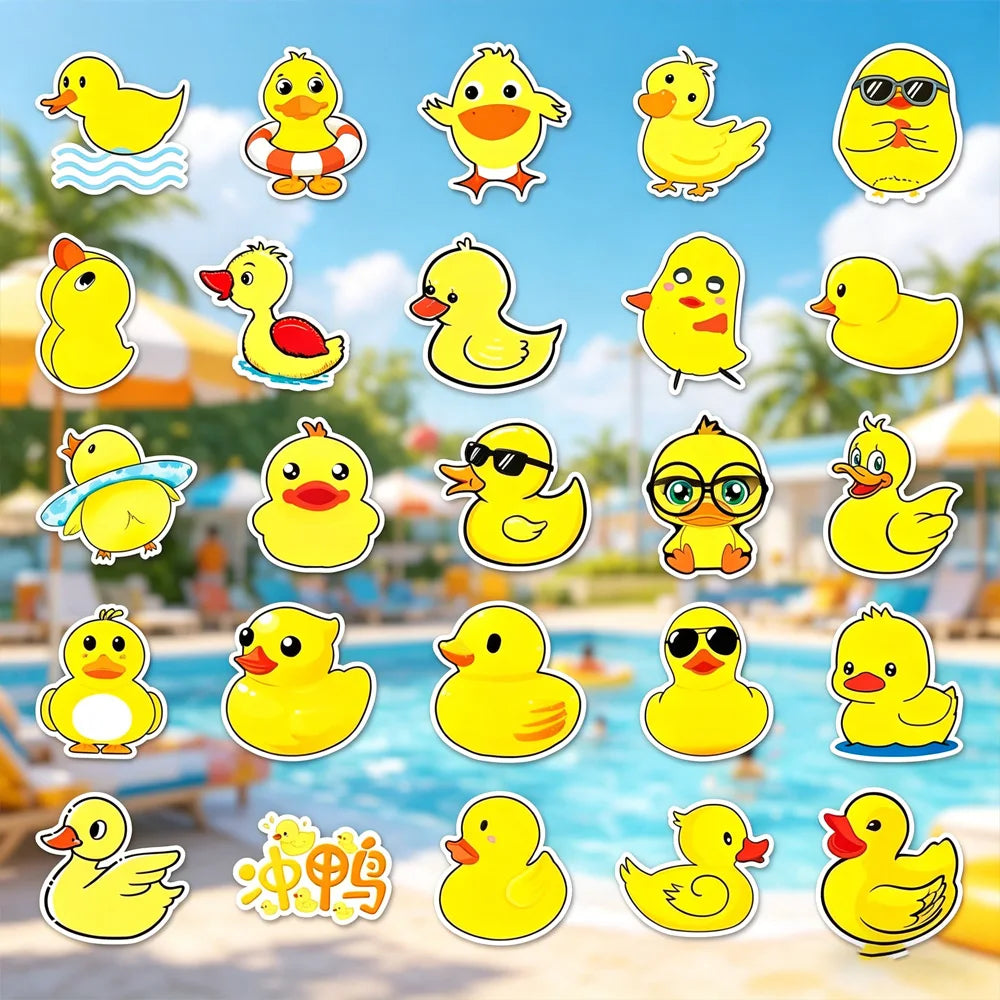 Yellow Duck Cartoon Stickers – Waterproof Anti-Fade DIY Decals Decorative Stickers SWANS