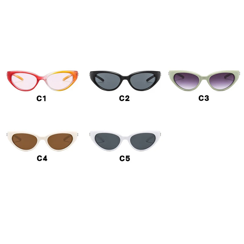 Y2K Cat Eye Sunglasses UV400 Rainbow Gradient Shades Cat Eye Sunglasses SWANS