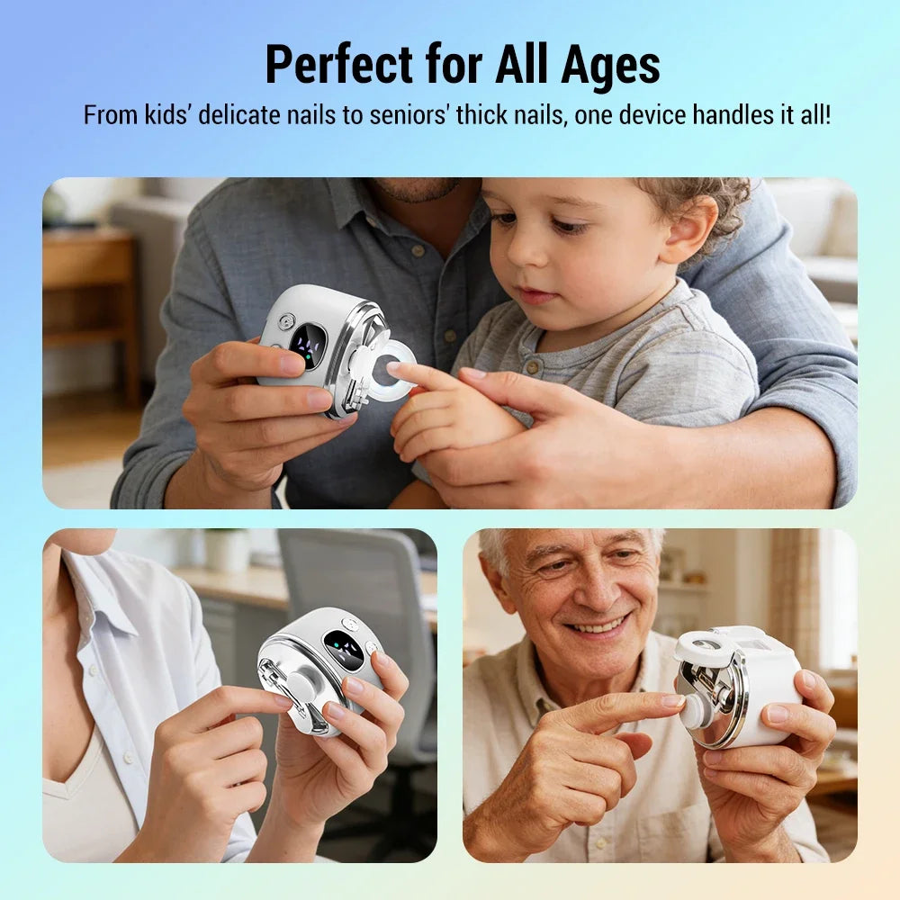 AFDEAL 3-in-1 Electric Nail Trimmer | LED, LCD & Dual Blade Electric Nail Trimmer SWANS
