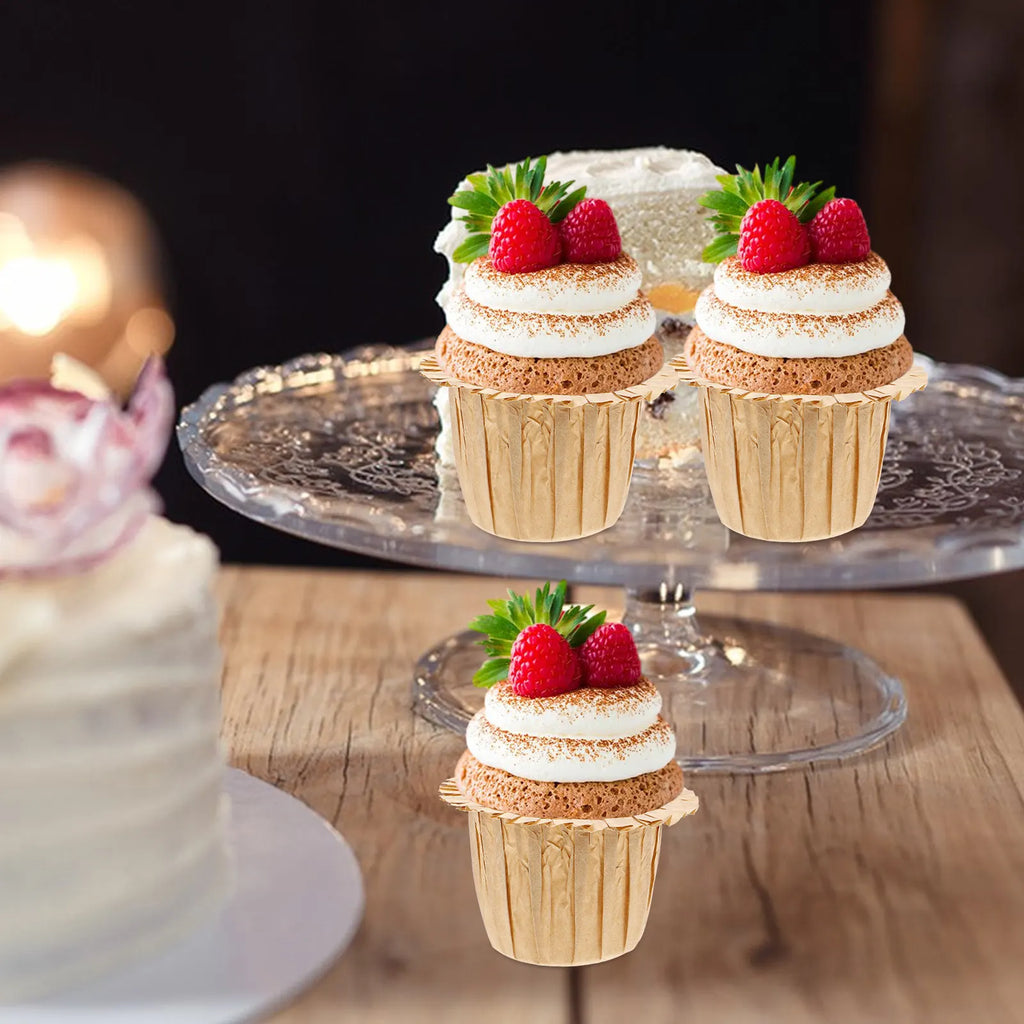 30-Pack Golden Cupcake Liners – Elegant Paper Baking Cups Cupcake Liners SWANS