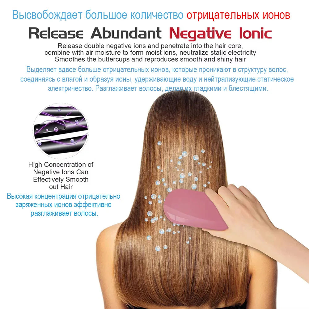 YIBER Ionic Anti-Static Hairbrush – Ball-Tip Scalp Massager Ionic Hair Brush SWANS