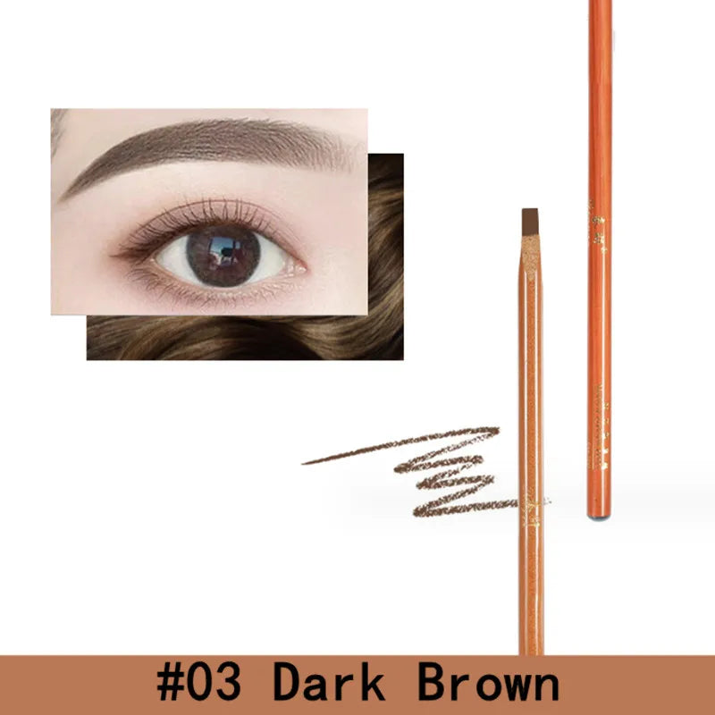 Waterproof Microblading Eyebrow Pencil – Natural Brow Definer Eyebrow Pencil SWANS 03 Dark Brown