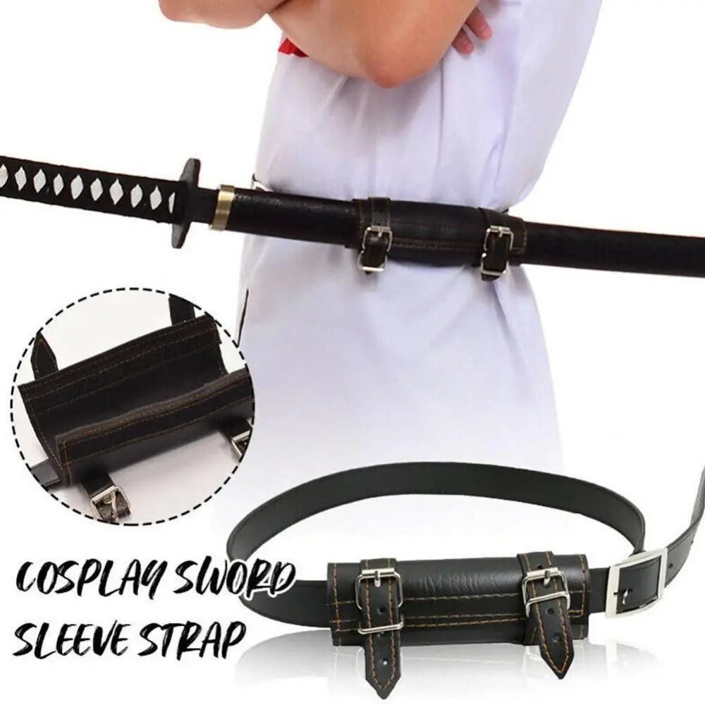 PU Leather Katana Belt – Sword Waist Sheath Scabbard Holder Sword Costume Belt SWANS
