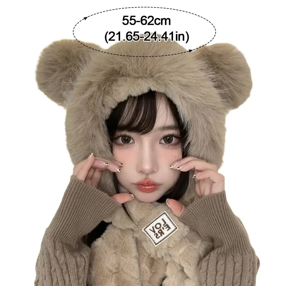 Women's Winter 2-in-1 Beanie Hat & Scarf Set – Windproof Warm Beanie Hat Scarf Set SWANS