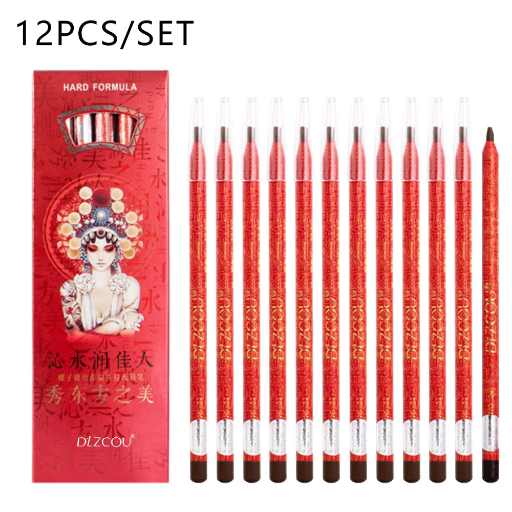 12-Pack Waterproof Eyebrow Pencil Set – 6 Colors Long-Lasting Eyebrow Pencil Set SWANS