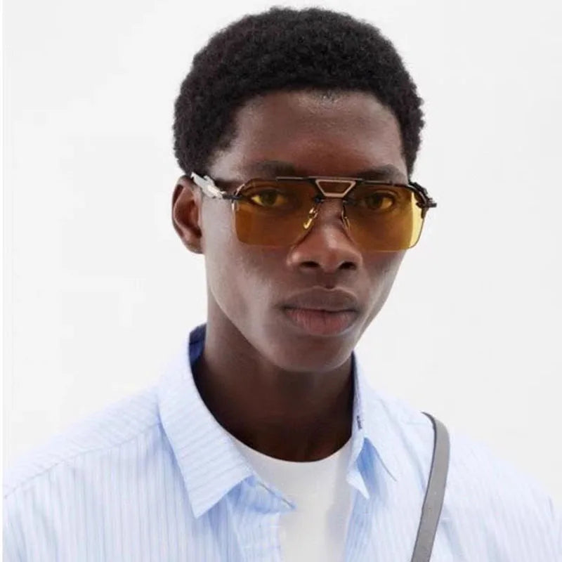 TOYEARN Rimless Pilot Sunglasses UV400 Unisex Vintage Pilot Sunglasses SWANS
