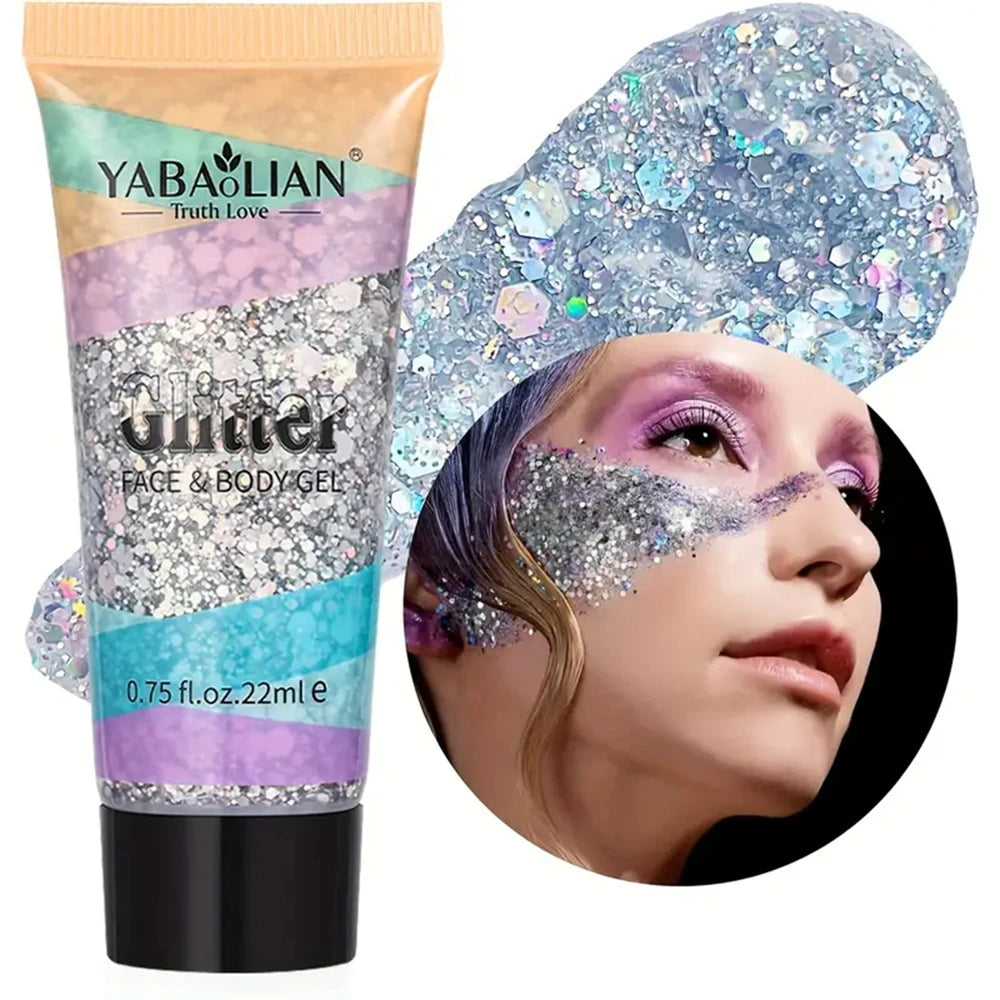 Mermaid Sequin Body Glitter Gel – Festival & Party Shimmer Body Glitter Gel SWANS 2hao
